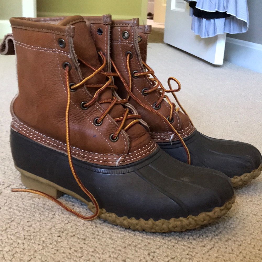Shearling-Lined Tan/Brown L.L. Bean boots size 9